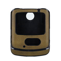 Luxury Leather Matte Finish and Plastic Back Cover Case S02 for Motorola Moto RAZR 2022 5G Green