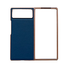 Luxury Leather Matte Finish and Plastic Back Cover Case S02 for Xiaomi Mix Fold 2 5G Blue