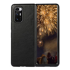 Luxury Leather Matte Finish and Plastic Back Cover Case S03 for Xiaomi Mix Fold 5G Black