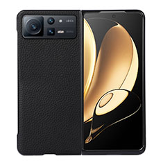 Luxury Leather Matte Finish and Plastic Back Cover Case S05 for Xiaomi Mix Fold 2 5G Black