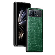 Luxury Leather Matte Finish and Plastic Back Cover Case S07 for Xiaomi Mix Fold 2 5G Green