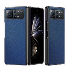 Luxury Leather Matte Finish and Plastic Back Cover Case S08 for Xiaomi Mix Fold 2 5G Blue