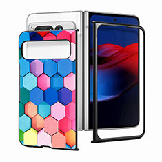 Luxury Leather Matte Finish and Plastic Back Cover Case SD10 for Google Pixel Fold 5G Colorful