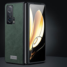 Luxury Leather Matte Finish and Plastic Back Cover Case SD2 for Huawei Honor Magic Vs Ultimate 5G Green