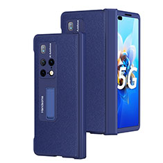 Luxury Leather Matte Finish and Plastic Back Cover Case ZL13 for Huawei Mate X2 Blue