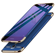 Luxury Metal Frame and Plastic Back Case for Huawei Enjoy 7 Plus Blue