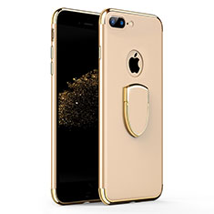 Luxury Metal Frame and Plastic Back Case with Finger Ring Stand A03 for Apple iPhone 7 Plus Gold