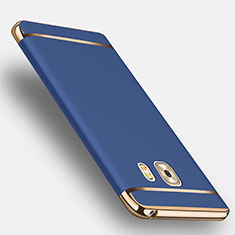 Luxury Metal Frame and Plastic Back Case with Finger Ring Stand for Samsung Galaxy C9 Pro C9000 Blue