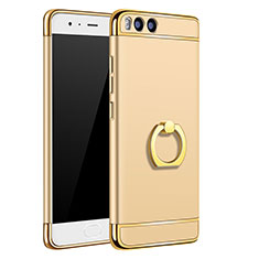 Luxury Metal Frame and Plastic Back Case with Finger Ring Stand for Xiaomi Mi 6 Gold
