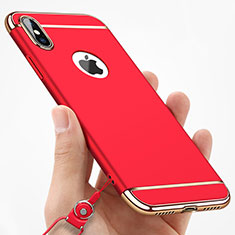 Luxury Metal Frame and Plastic Back Cover C02 for Apple iPhone X Red