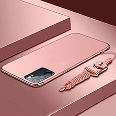 Luxury Metal Frame and Plastic Back Cover Case for Oppo Reno6 5G Rose Gold