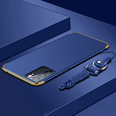 Luxury Metal Frame and Plastic Back Cover Case for Oppo Reno6 Pro 5G India Blue