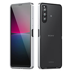 Luxury Metal Frame and Plastic Back Cover Case for Sony Xperia 10 IV SO-52C Silver