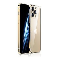 Luxury Metal Frame and Plastic Back Cover Case JB2 for Apple iPhone 13 Pro Max Gold