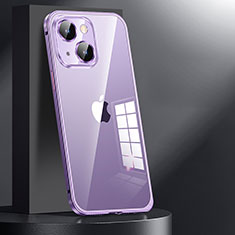 Luxury Metal Frame and Plastic Back Cover Case JL1 for Apple iPhone 13 Purple