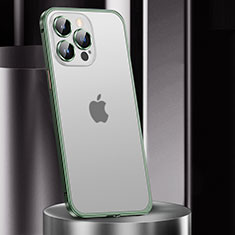 Luxury Metal Frame and Plastic Back Cover Case JL2 for Apple iPhone 13 Pro Green