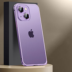Luxury Metal Frame and Plastic Back Cover Case JL2 for Apple iPhone 13 Purple