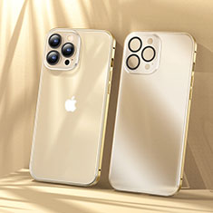 Luxury Metal Frame and Plastic Back Cover Case LF1 for Apple iPhone 13 Pro Gold