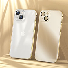 Luxury Metal Frame and Plastic Back Cover Case LF1 for Apple iPhone 14 Gold