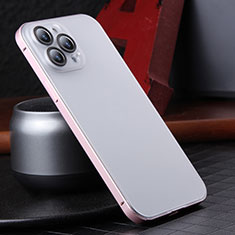 Luxury Metal Frame and Plastic Back Cover Case LF2 for Apple iPhone 13 Pro Rose Gold