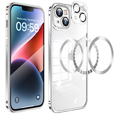 Luxury Metal Frame and Plastic Back Cover Case LF5 for Apple iPhone 14 Silver