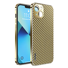 Luxury Metal Frame and Plastic Back Cover Case LF6 for Apple iPhone 13 Gold