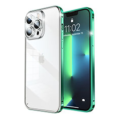 Luxury Metal Frame and Plastic Back Cover Case LF7 for Apple iPhone 13 Pro Green