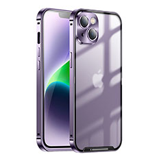 Luxury Metal Frame and Plastic Back Cover Case LK1 for Apple iPhone 13 Purple