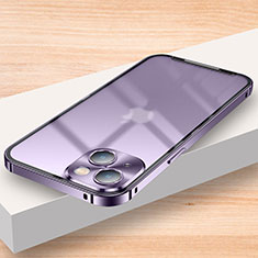 Luxury Metal Frame and Plastic Back Cover Case LK2 for Apple iPhone 14 Plus Purple