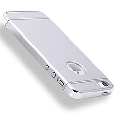 Luxury Metal Frame and Plastic Back Cover Case M01 for Apple iPhone 5 Silver