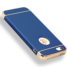 Luxury Metal Frame and Plastic Back Cover Case M01 for Apple iPhone 5S Blue