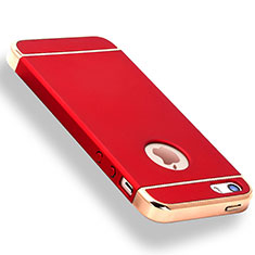 Luxury Metal Frame and Plastic Back Cover Case M01 for Apple iPhone SE Red