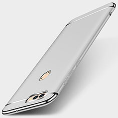 Luxury Metal Frame and Plastic Back Cover Case M01 for Huawei Enjoy 7S Silver