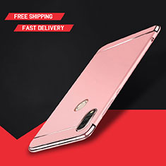Luxury Metal Frame and Plastic Back Cover Case M01 for Huawei Enjoy 9 Plus Rose Gold