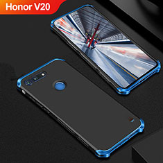 Luxury Metal Frame and Plastic Back Cover Case M01 for Huawei Honor View 20 Blue and Black