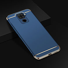 Luxury Metal Frame and Plastic Back Cover Case M01 for Huawei Mate 30 Lite Blue