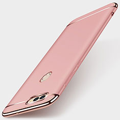 Luxury Metal Frame and Plastic Back Cover Case M01 for Huawei P Smart Rose Gold