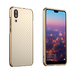 Luxury Metal Frame and Plastic Back Cover Case M01 for Huawei P20 Gold