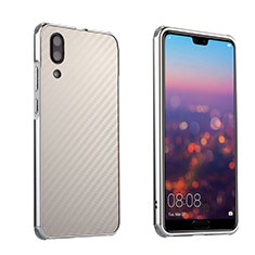 Luxury Metal Frame and Plastic Back Cover Case M01 for Huawei P20 Silver