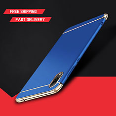 Luxury Metal Frame and Plastic Back Cover Case M01 for Huawei Y7 (2019) Blue