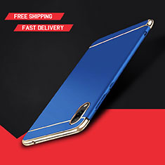 Luxury Metal Frame and Plastic Back Cover Case M01 for Huawei Y7 Pro (2019) Blue