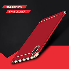 Luxury Metal Frame and Plastic Back Cover Case M01 for Huawei Y7 Pro (2019) Red