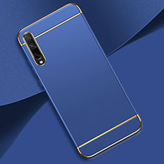 Luxury Metal Frame and Plastic Back Cover Case M01 for Huawei Y8p Blue