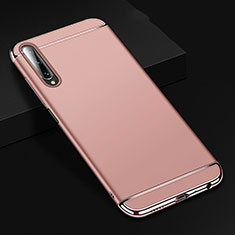 Luxury Metal Frame and Plastic Back Cover Case M01 for Huawei Y9s Rose Gold