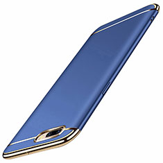 Luxury Metal Frame and Plastic Back Cover Case M01 for Oppo A12e Blue