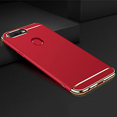 Luxury Metal Frame and Plastic Back Cover Case M01 for Oppo A7 Red