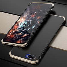 Luxury Metal Frame and Plastic Back Cover Case M01 for Oppo K1 Gold and Black