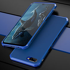 Luxury Metal Frame and Plastic Back Cover Case M01 for Oppo R15X Blue