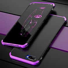 Luxury Metal Frame and Plastic Back Cover Case M01 for Oppo RX17 Neo Purple