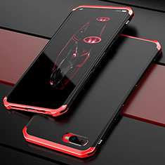 Luxury Metal Frame and Plastic Back Cover Case M01 for Oppo RX17 Neo Red and Black
